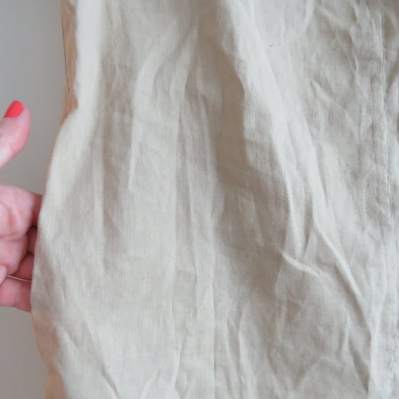 THEORY Organic Crunch Linen Belted Shift Dress Light Wheat Sz 00 *Belt missing* - Picture 9 of 16